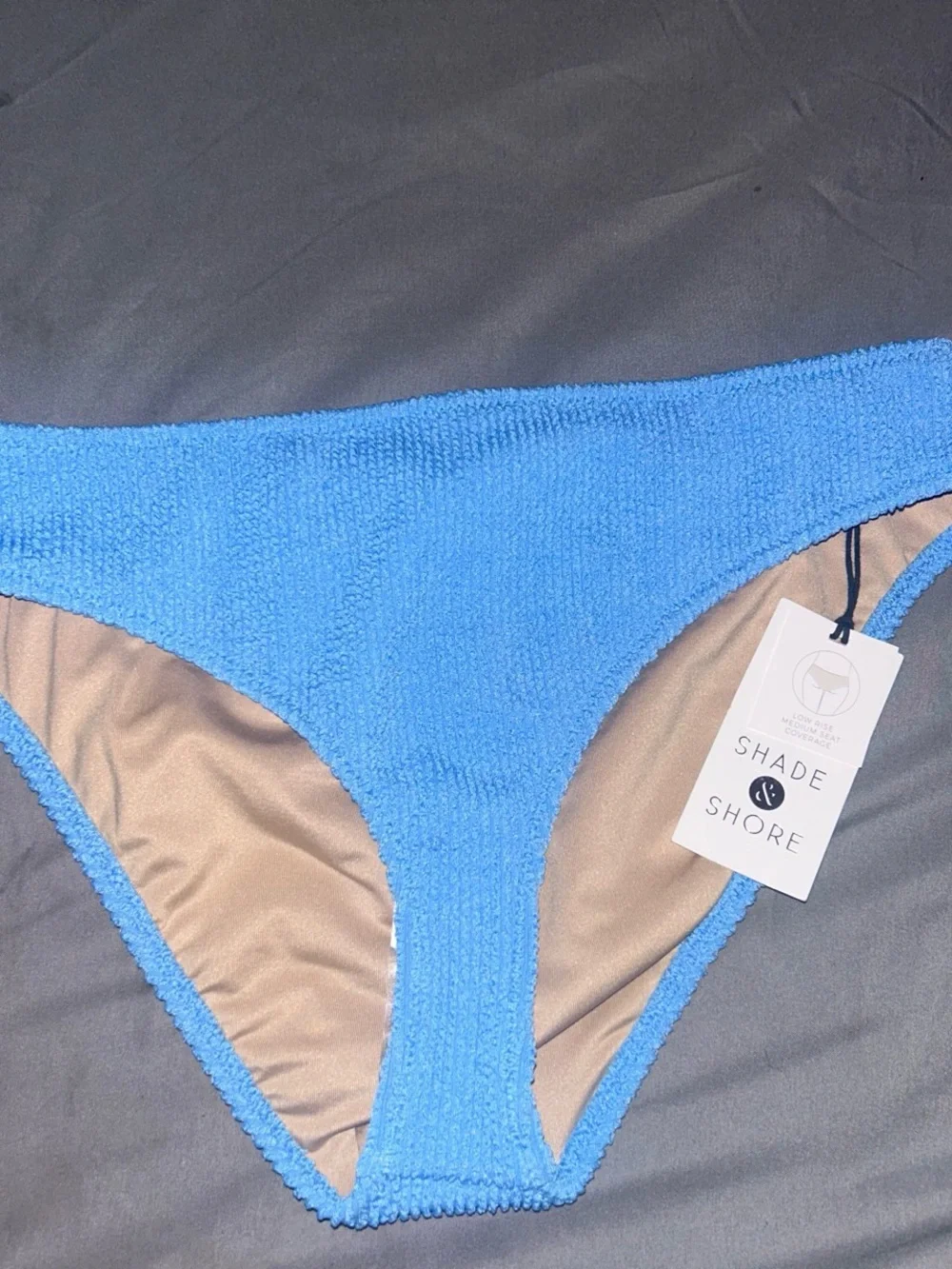 Shade & Shore Bright Blue Textured Bikini Bottoms